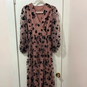 Elegant Pink Floral Dress